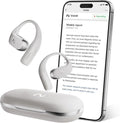 OpenNote AI Voice Recorder – Open Ear Headphones with FlashRecord, Call Recording, Real-Time Transcription, Translation, AI Assistant, for Students, Professionals & Interview Recording, Gray