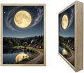 URVIP LED Glowing Photo Frame, 3D Starry-Sky Blue Moon Wall Art, 9x12 Inches Dimmable Light Up Light Painting for Bedroom, Unique Aesthetic Decor, Great Birthday Gift for Women Men