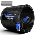 300FT Cat6 Outdoor Ethernet Cable, Heavy Duty Direct Burial, 24AWG CCA Patch by ECJTU-US
