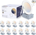 POWERASIA 12 Pack 4 Inch Ultra-Thin LED Recessed Ceiling Light with Junction Box, 5CCT Dimmable 2700K/3000K/4000K/5000K/6000K, 9W 850lm Can Killer Downlight-ETL and Energy Star Certified