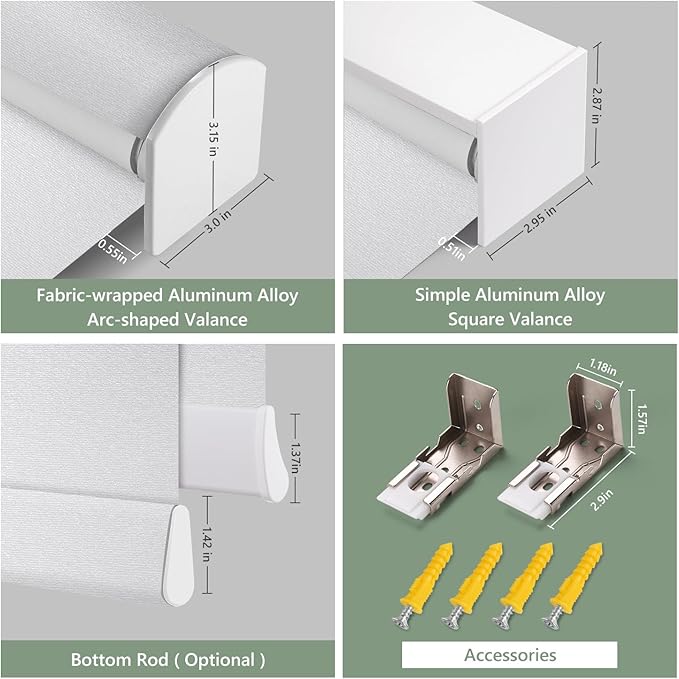 Zshine Motorized Blackout Window Blinds Customize Width (23-95 Inches) Remote Control Wireless and Rechargeable Roller Shades Blinds for Windows, Home, Office, Hotel, Club, Restaurant(82141E)