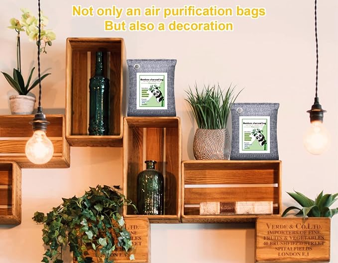 Mayunuo Activated Charcoal Odor Absorber for Strong Odor, Basement, Cars, Closets, Shoes, Smoke. 8 Pack Bamboo Charcoal Air Purifying Bags Deodorizer Odor Eliminator for Home