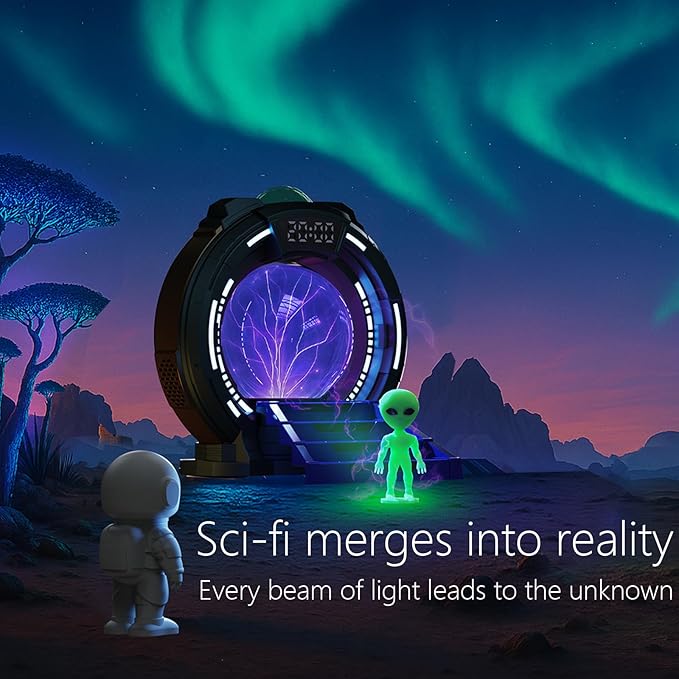 Astronaut Aurora Star Sky Projector,Plasma Globe Lamp/Star Light Projector for Children's Bedroom Sleep Aid Light,White Noise Bluetooth Music,Time Alarm Clock,Kids Room Decor,Christmas/Birthday Gift