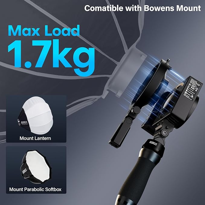 SIRUI Super Bulbs C150X Combo 150W LED Video Light, COB Portable Photography Camera Light Bi-Color 2800K-6500K with Bluetooth App Brightness Control Bowens Adapter Reflector Continuous Output Lighting