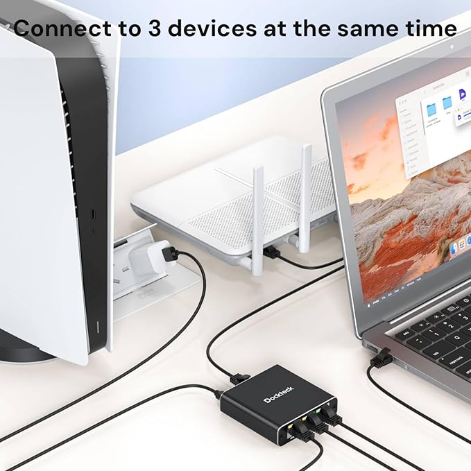 Ethernet Splitter 1 to 3 1000Mbps, Dockteck Internet Cable Splitter 1 in 3 Out - Image 5