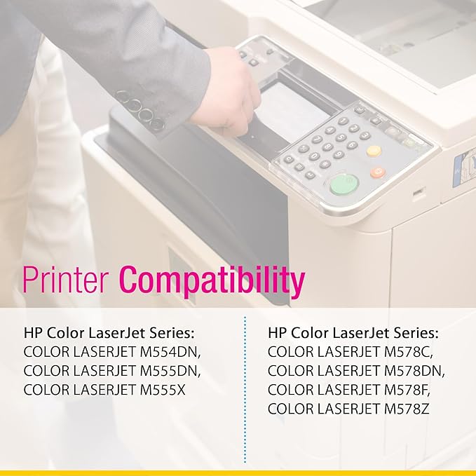 CS Replacement Compatible with HP M578Z Toner Cartridge W2122A to use with M554DN M555DN M578C M578DN M578F M578Z (Yellow, 1-Pack)