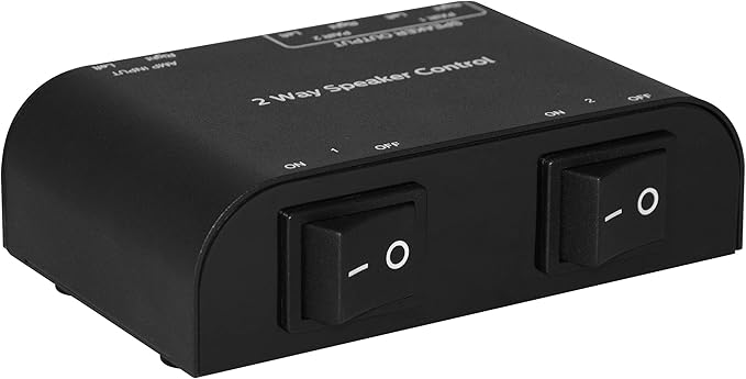 Xtrempro 61048 2 to 4 Way Speaker Switch, 1 in 2 Out to 1 in 4 Out Way Pair Stereo Speaker Selector W/Terminal Clamps Metal Non-Slip Box - Black (1 x 2 Way)