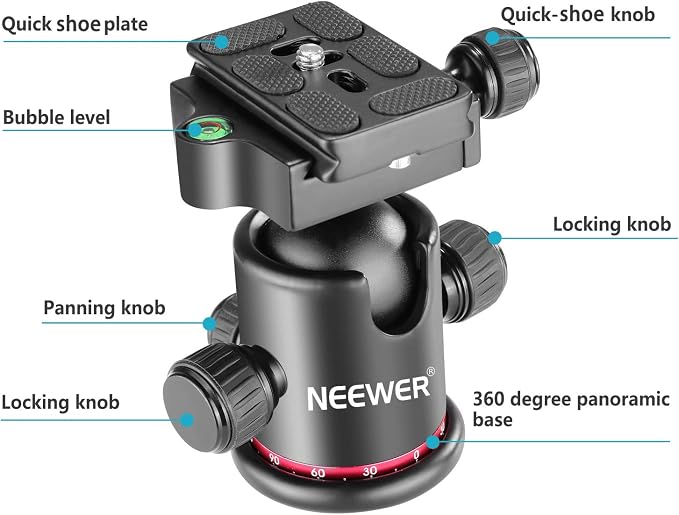 Neewer Professional Metal 360 Degree Rotating Panoramic Ball Head - Image 4