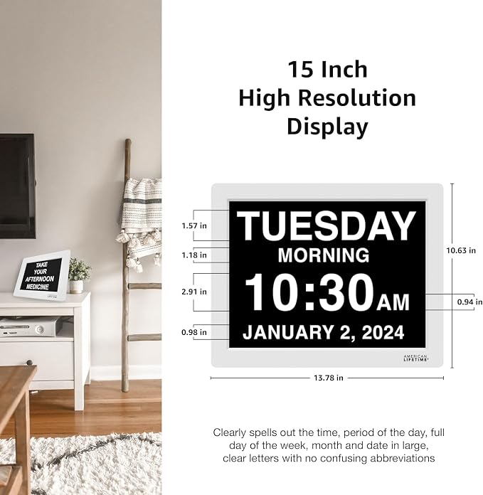 American Lifetime 【New 2024 Dementia Clock Large Digital Clock - Image 4