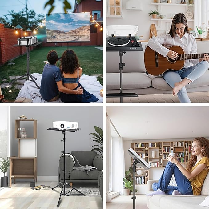 Naiveferry Adjustable Projector Stand Tripod, Laptop Stand Height from 26 to 63 Inch, Multifunctional DJ Rack Stand for Office Home or Studio