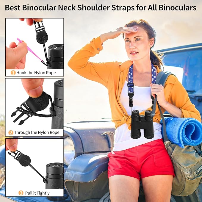 FIEIL Blue and White Star Shoulder Strap, Adjustable Camera Strap - Image 4