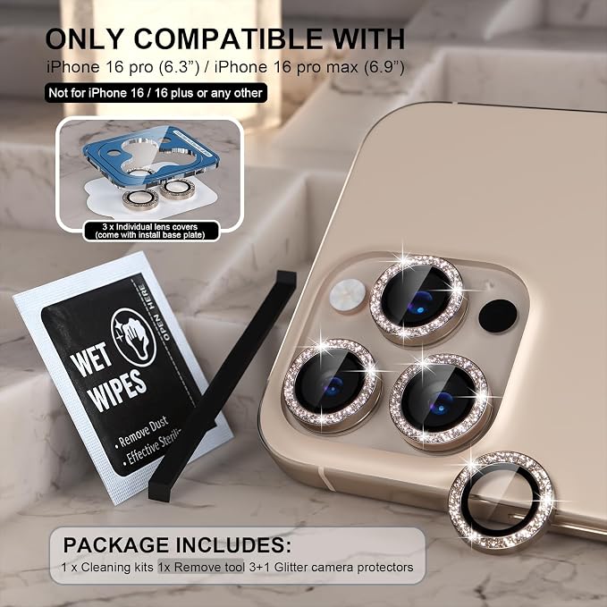 Choiche Compatible for iPhone 16 Pro/iPhone 16 Pro Max Camera Lens Protector - Image 2
