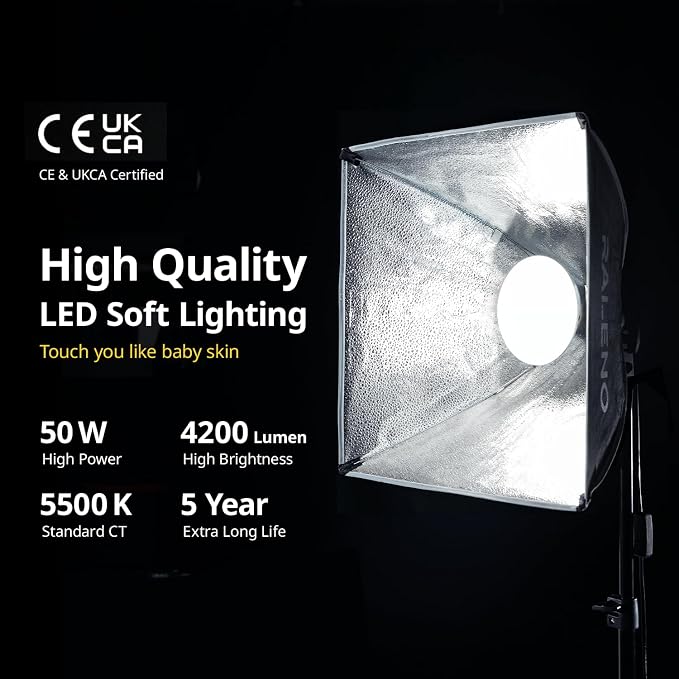 RALENO Softbox Photography Lighting Kit, Continuous Light - Image 2