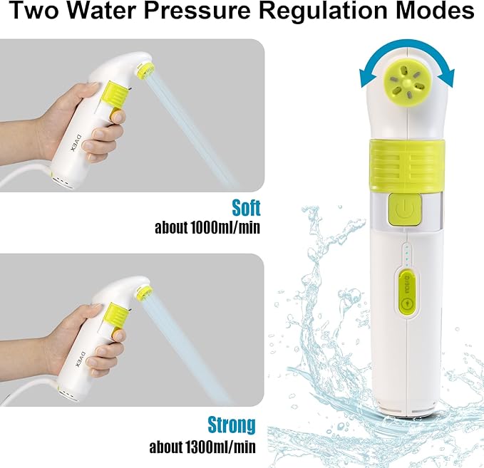 Portable Bidet for Travel，Handheld Electric Bidet Sprayer with 2.5L Water Bottle for Waterproof Handheld Sprayer for Personal Hygiene，1600mAh Battery, 70-Minute Usage, 1300ML/Min Flow, USB-C