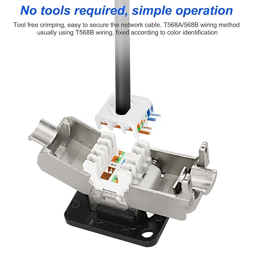 XMSJSIY CAT6A D-Type Panel Mount Connector Shielded RJ45 CAT6A Coupler Toolless - Image 4
