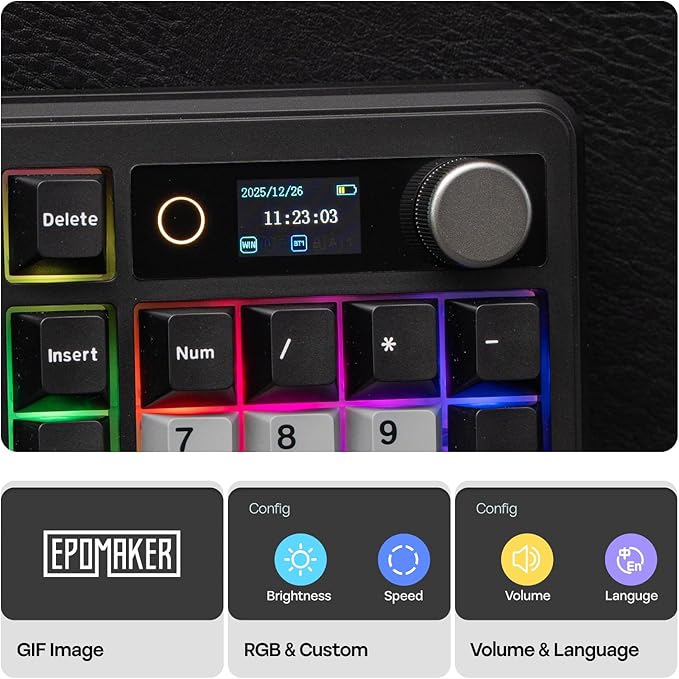 EPOMAKER TH99 PRO 96% Mechanical Keyboard with Screen & Knob, 10000mAh, 2.4Ghz/BT, Hot Swap, Custom Driver, RGB Backlight, PBT Keycap, Wireless Gaming Keyboard for PC/Mac (Black, Creamy Jade)