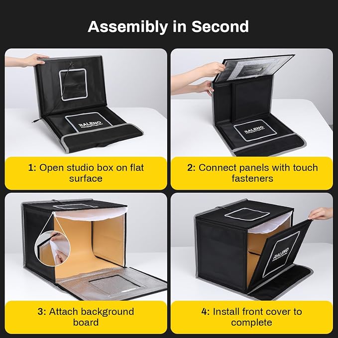 RALENO 16"x12" Photo Light Box Photography, 24W Foldable Photo Studio Light Box - Image 6