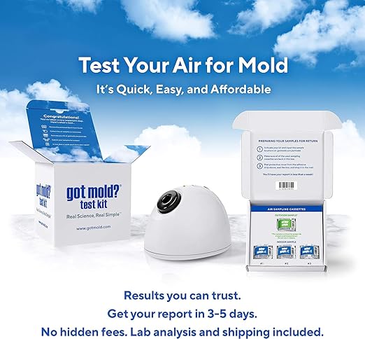 3 ROOM KIT | Test Your Air! Professional Quality Mold Test Kit for Home - All Fees Included - 1, 2 & 3-Room Test Kits & Refills - Reusable BioVac™ Air Sampler - Full Mold Type & Quantity Analysis