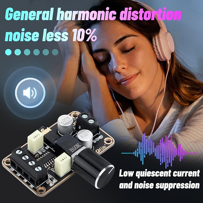 DROK 5W+5W Mini Amplifier Board 2pcs PAM8406 Audio Amplifier Board DC 5V Digital Stereo Power Amp 2.0 Dual Channel Class D Amplify Module for DIY Speaker Sound System