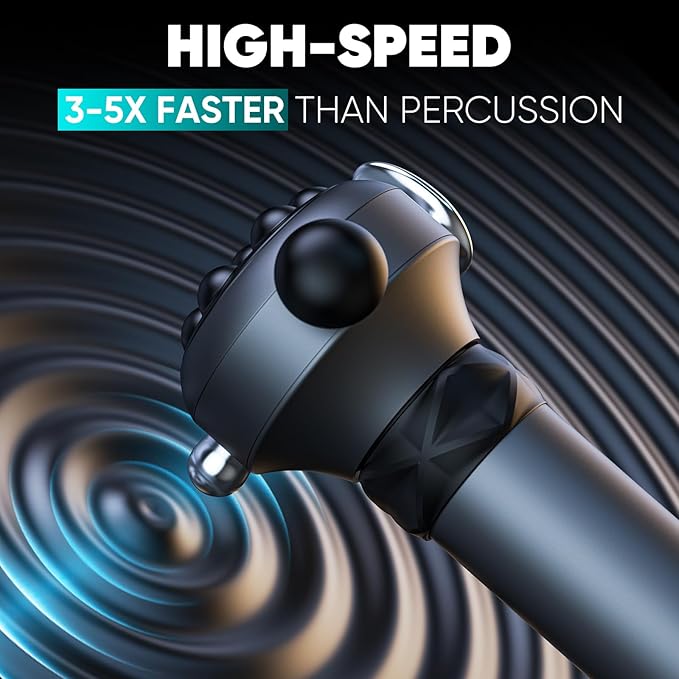 TILAT M1 Max Deep Tissue Vibration Therapy Massage Gun – 6500 RPM Handheld Muscle Massager with Thumb Head for Trigger Point & Full Body Pain Relief, Handheld Chiropractic Massager for Back, Neck