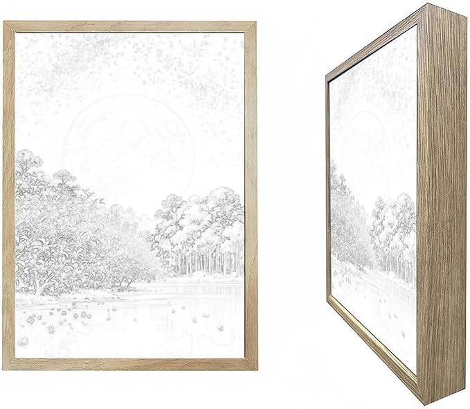 URVIP LED Glowing Photo Frame, 3D Starry-Sky Blue Moon Wall Art, 9x12 Inches Dimmable Light Up Light Painting for Bedroom, Unique Aesthetic Decor, Great Birthday Gift for Women Men