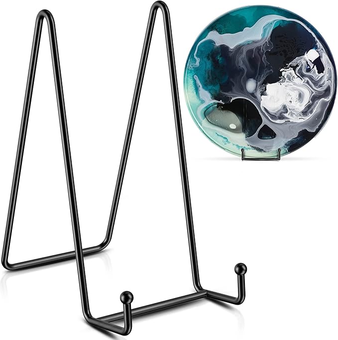TR-LIFE 3 Pack 8 Inch Large Plate Stands for Display - Plate Holder Display Stand + Metal Frame Holder Stand for Picture, Book, Decorative Plate, Platter, Photo Easel