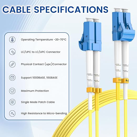 SpeedyCables- 1M-6Pack OS2 LC to LC Fiber Patch Cable, 1G/10Gb Duplex 9/125um - Image 5