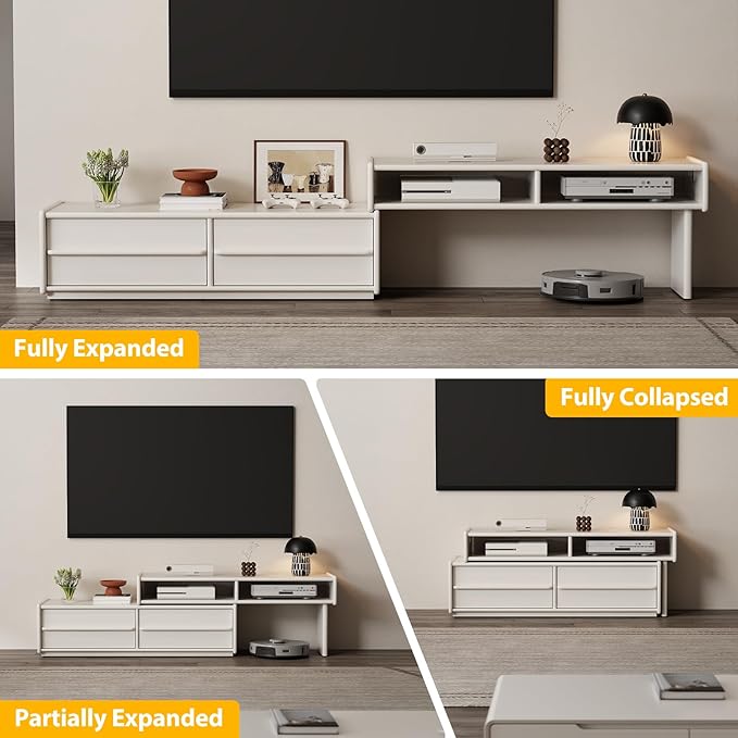 YQJJGL Solid Wood TV Stand for TVs up to 65 Inch， Walnut TV Stand with Storage and Shelf for Living Room, Bedroom, Office