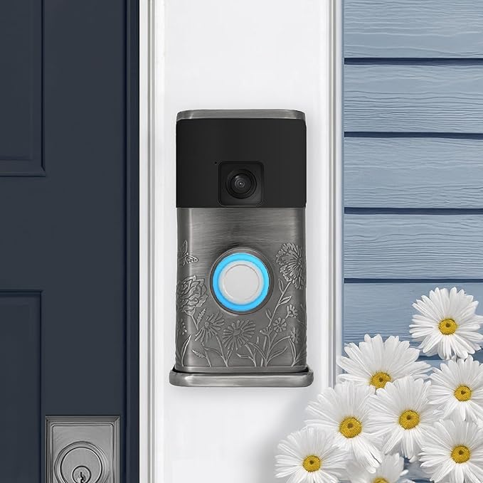 Garden Video Doorbell Cover (Compatible with Ring Battery Doorbell - 2024 Release) (Antique Pewter)