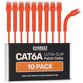 Everest Ultra Slim Cat6a Ethernet Patch Cables 15ft Orange by EverestMediaSolutions
