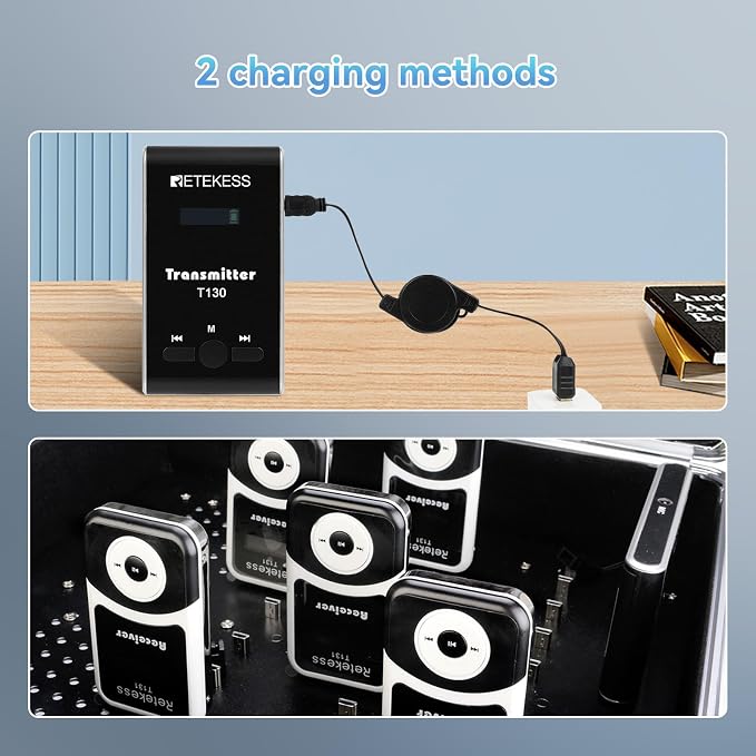 Retekess T130 Wireless Tour Guide System, Tour Guide Microphone and Speaker - Image 7