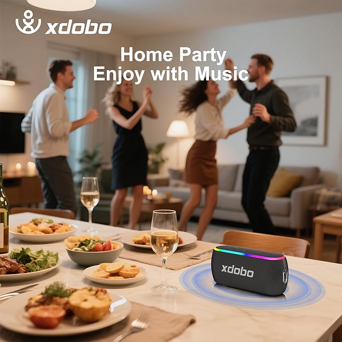xdobo X8 III Portable Bluetooth Speaker Small Bluetooth Speaker Waterproof: IPX7 Computer Speakers Wireless with RGB Lights for Home/Outdoor/Party/Beach/Birthday Gift