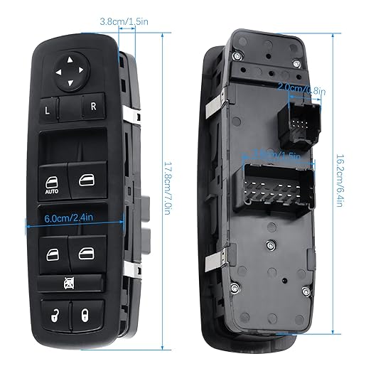 Wuangki Master Power Window Control Switch | Front Driver Side | 13+8 Pins | Compatible with 2011-2016 Journey | OE 68084001AD | Window Buttons