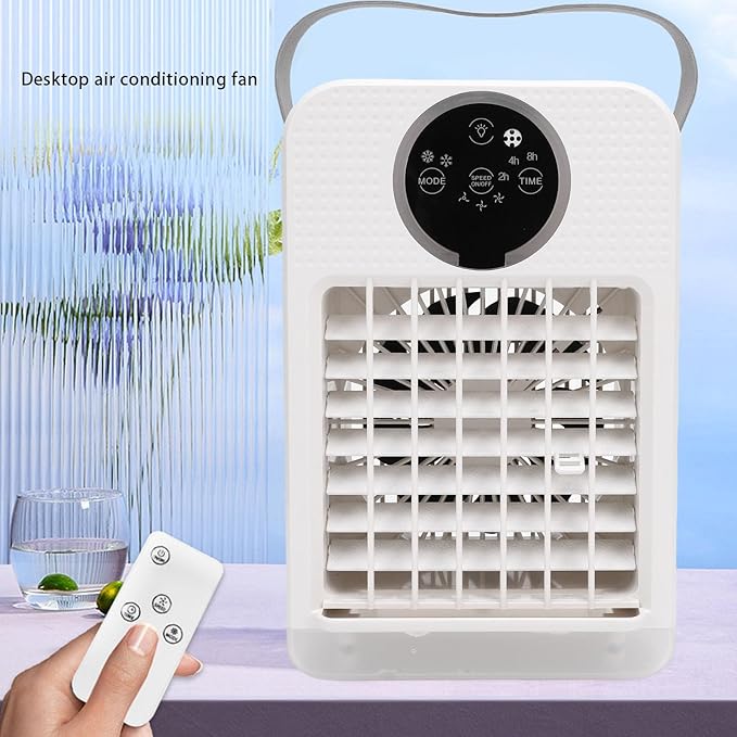 Marhynchus 4 in 1 Portable Air Conditioner, 700ML Evaporative Cooler with 3 Speeds 7 Colors Light 2-8h Timer for Room Office Car Camping