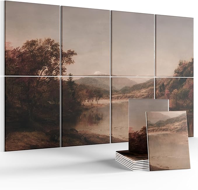 Wall Art Acoustic Panels,35''X24''Sound Absorbing Panels-8-Pack with 50 Adhesive Tabs, Decorative Sound Absorbing Panels for Living Room and Recording Studio, Offices-Mount Washington