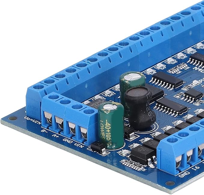 16 Input 16 Output Expansion Board RS485 16 Channel Remote Control Switch Module PLC IO Module DC 6.5‑30V for Smart Home Camera(Single board)