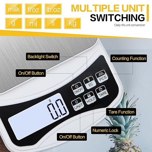 Digital Lab Scale 5000g x 0.1g LCD Display Analytical Balance Jewelry Scale Precision Electronic Scale Scientific Scale 0.1g Accuracy for Laboratory, Kitchen, and Food Measurement (5000g x 0.1g)