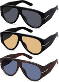 Oversized Retro Aviator Sunglasses by ymrfw