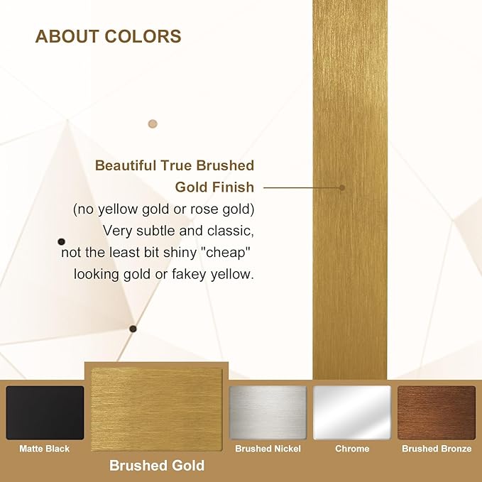 ANDY STAR Gold Bathroom Mirrors for Over Sink, 30x55 InchBrushed Gold Wall Mirror, Rectangular Metal Framed Vanity Mirror -Modern Clean Design with Superior Stainless Steel Frame