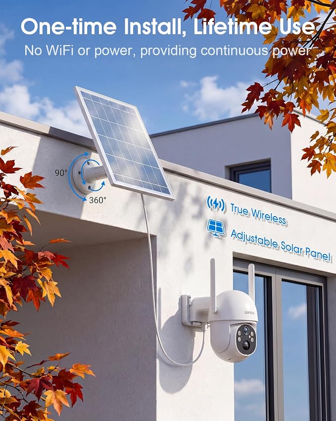 SANSCO 4G LTE Cellular Solar Security Camera, Lifetime Free Unlimited Data - Image 3