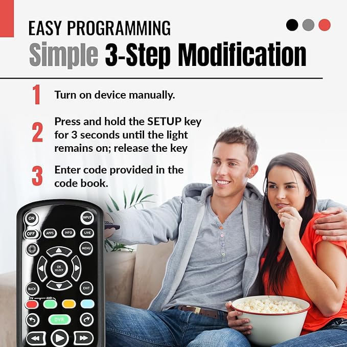 ANDERIC RRCM7500 for Channel Master DVR Remote Control CM7500XRC2 Replacement Remote for Channel Master - Works 100% - Works CM7500XRC2, CM7500GB16, CM7001, CM7004, CM7500TB1
