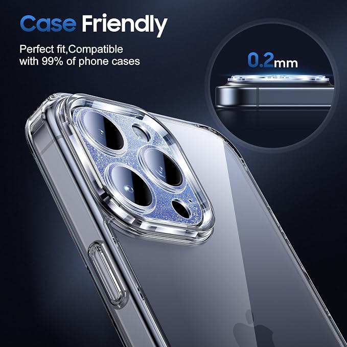 UniqueMe for 3 Pack iPhone 15 Pro/iPhone 15 Pro Max Camera Lens Protector - Image 6
