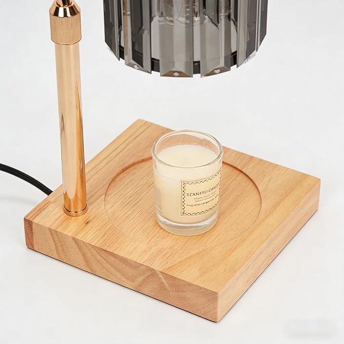 Candle Warmer Lamp with Timer & Dimmer – Artistic Glass Shade Desk Lamp for Bedroom, Home Decor, Gift for Mom or Women, Housewarming Present – Wax Melt Warmer for Jar Candles
