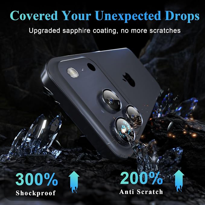 YWXTW Camera Lens Protector for iPhone 17 Pro/iPhone 17 Pro Max, Tempered Glass - Image 3