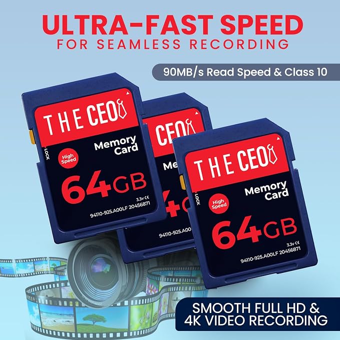 THE CEO SD Card for Camera 64GB Class 10 Memory Card UHS-I Compatible - Image 3
