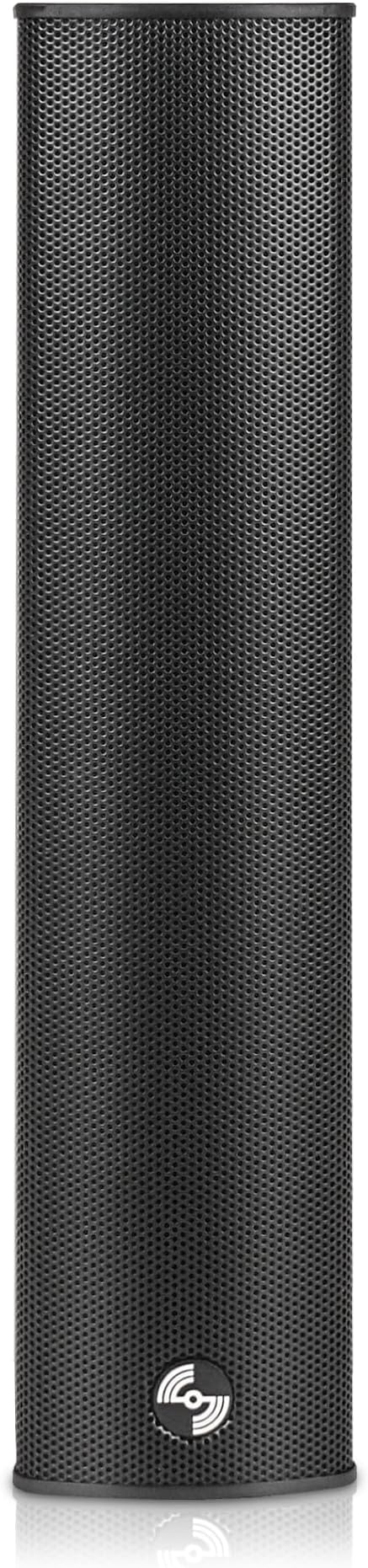 Sound Town Weatherproof Compact Aluminum Line Array Column Speaker with Wall Mount Bracket, 4 x 3 Woofers, 2 x 1.2 Dome Tweeters, Black, for Church, Indoor & Outdoor Installation (CARPO-M42B)