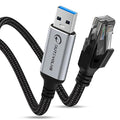 USB to Ethernet Cable 6.6 FT, USB 3.0 A to RJ45 Male Nylon Adapters, Gigabit by DUTEVOLNS