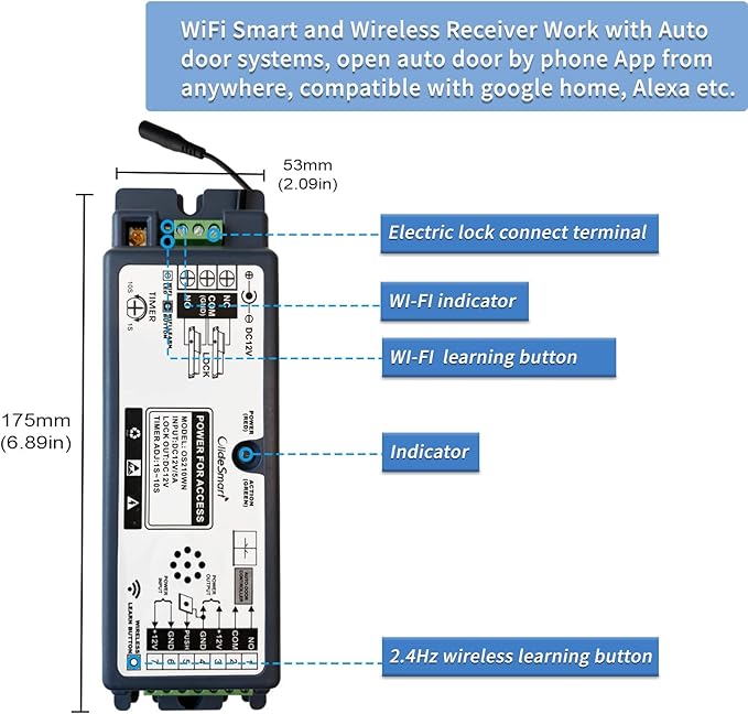 2.4GHz WiFi Access Control 400lb Holding Force Electic Magnetic Door Lock System Kit with Remote and Smartphone app Control, paired with Wireless Slim Push Switch (Electric Strike Lock kit)