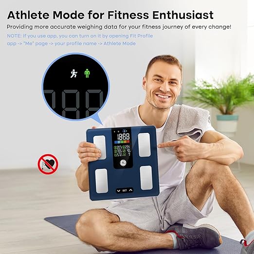 GE Smart Scale for Body Weight, BMI, Fat, Muscle Mass, Digital Bathroom Scales 500lbs Bluetooth 11.8" Large Platform Weighing Machine Health Monitor with App, Blue Button Control