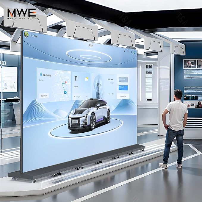 MWE LED Digital Signage Display with Flight Case, P1.86 Spliceable LED Poster Screen with Publishing System, Foldable Advertising Display Kiosk for Events and Rentals, WiFi/USB/HDMI (1 Panel), Black